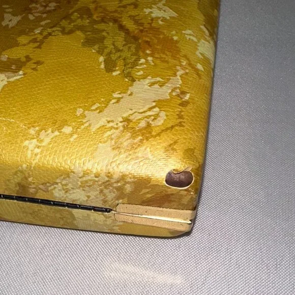 Mele Clamshell Hard Case Floral Vintage 1970's Travel Jewelry Box 7" x 4.75" - Picture 3 of 10